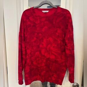Athleta Chakra Floral Red Balance Printed Oversized Pullover Sweatshirt | Medium